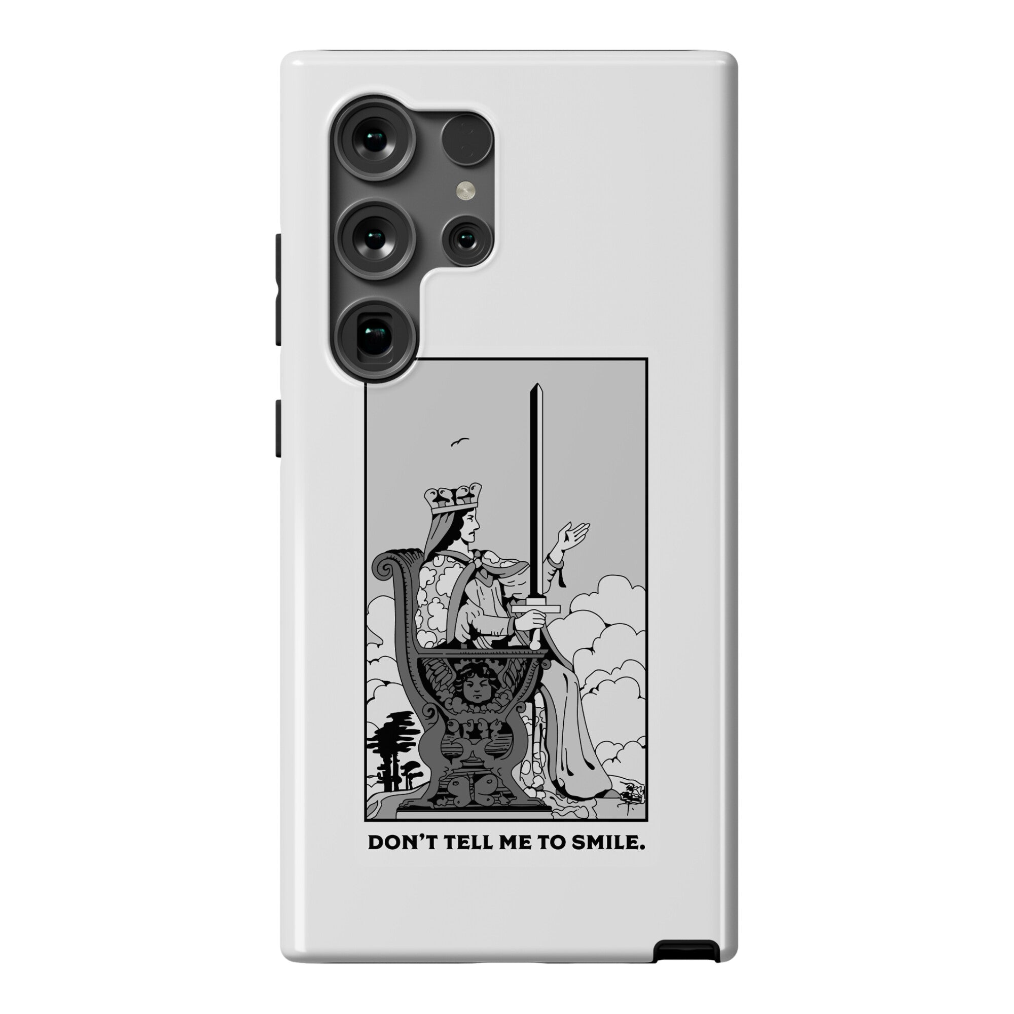Don't Tell Me To Smile (Queen Of Swords Tarot) Phone Case